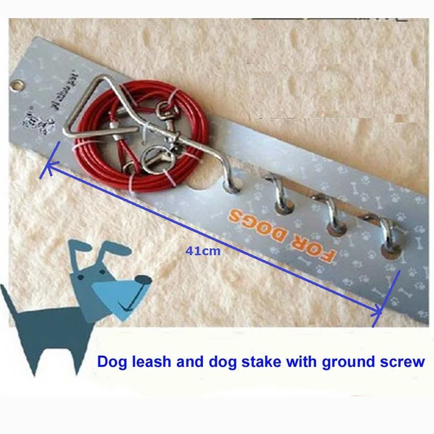 

360 Rotating Stainless Steel Pet Spiral Stake and Tie Out 18 inch Cable with Protected Cover Anti Rust