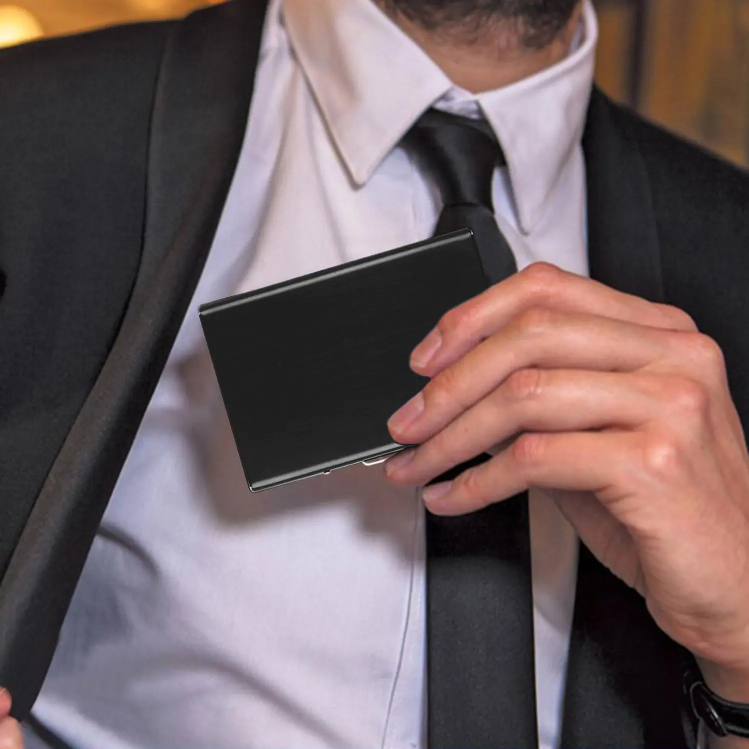 Мужской металлический кошелек RFID женский и мужской чехол тонкий держатель для