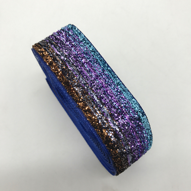1Inch 25mm Glitter Velvet Ribbon Headband Clips Bow Wedding Christmas Decoration Pick Colors
