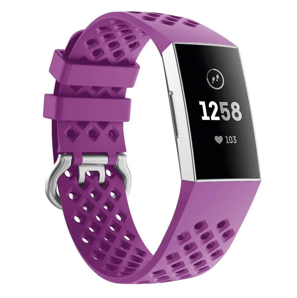 Odog Черный Мягкие силиконовые смарт часы браслет ремешок для Fitbit заряд 3 замена спортивный ремешок для часов