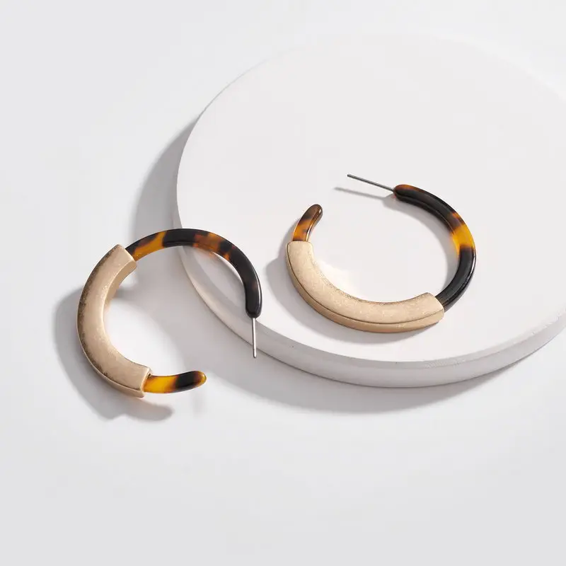 

ZWPON 2018 Modern Silhouette Leopard Hoop Earrings for Women