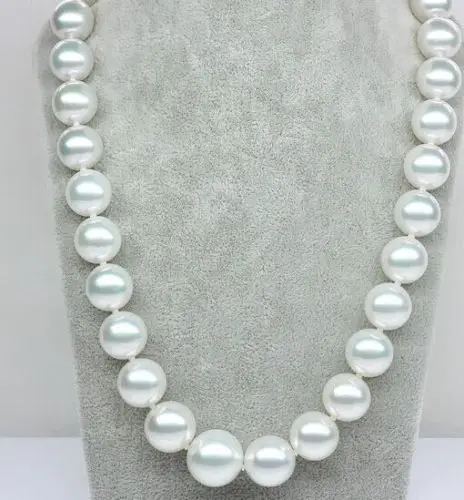 

Hot selling free shipping*******10-13mm Natural south sea genuine WHITE round pearl necklace AAA