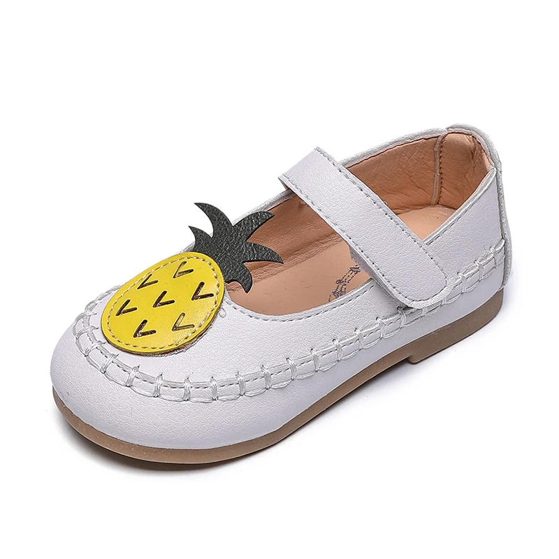 

COZULMA Girls Princess Leather Single Shoes Children Cute Pineapple Casual Shoes For Toddlers Kids School Shoes Size 21-25