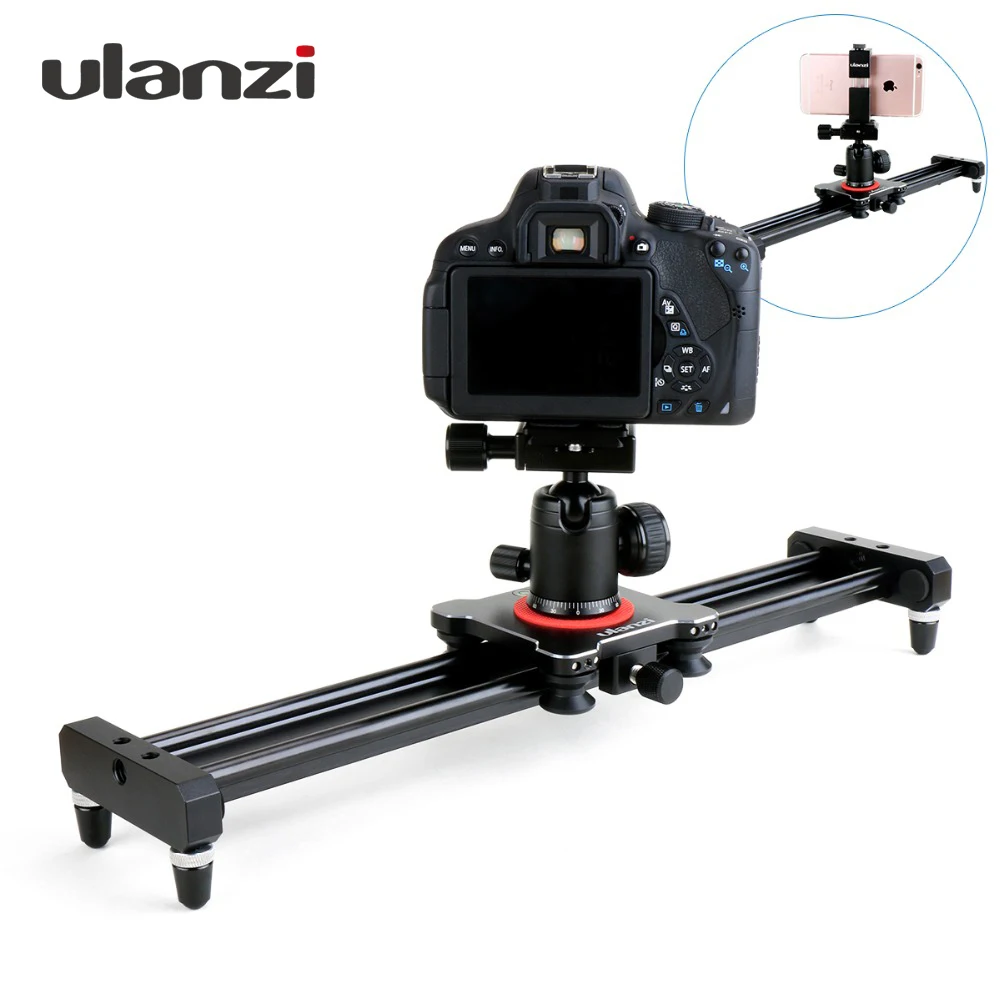 Ulanzi 40cm/50cm DSLR Camera Video Slider Track Dolly Rail Stabilizer System for Canon Pentax Sony Camcorder SLR Movie Film