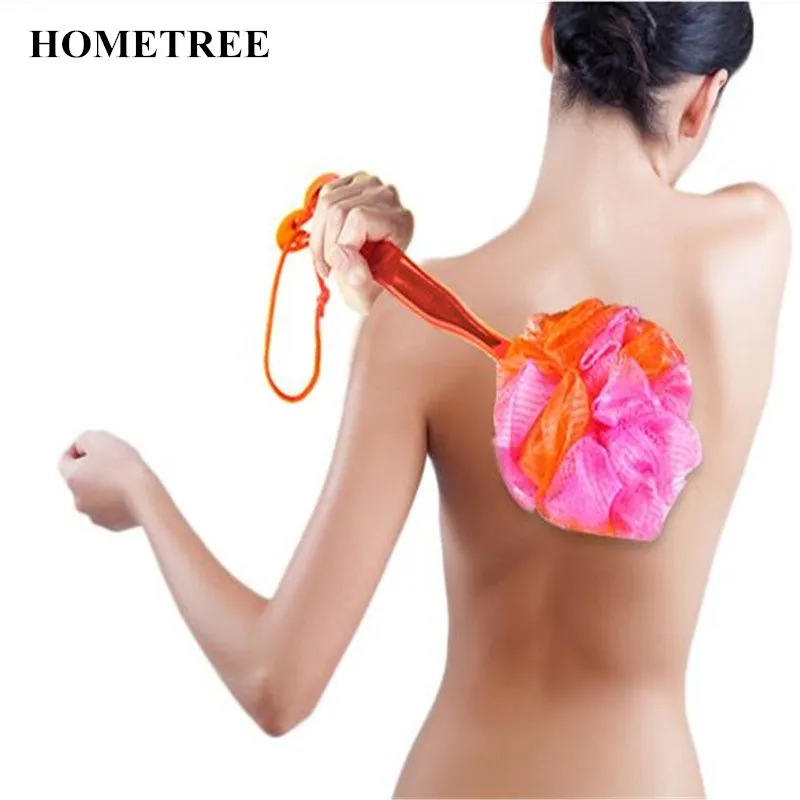 

HOMETREE 1 Pcs Long Handle Hanging Soft Mesh Back Body Bath Shower Massage Brush Shower Brush Bathroom Supplies 3 Colors H450