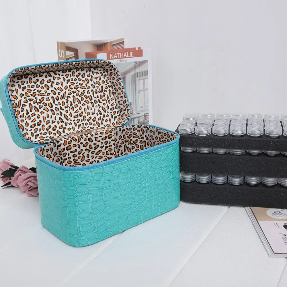 

84PC Large Jars Diamond Embroidery Painting Accessory Storage Box Case Cross Stitch Shockproof Carry Bag With Transparent Bottle