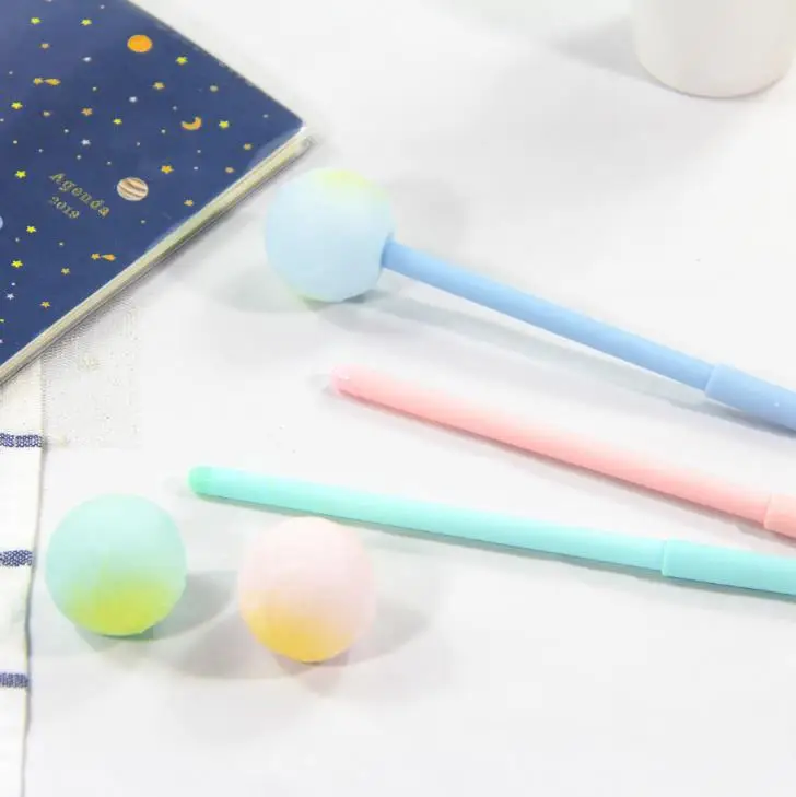 4 шт./компл. Kawaii сон планеты силиконовые гелевые ручки письменные принадлежности 0,5 мм черные чернила ручки Эсколар офисные школьные принадлежности, блокноты
