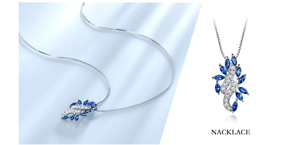 UMCHO Sapphire 925 sterling silver jewelry sets for women S029S-1 pc (4)