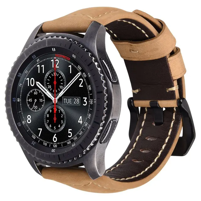 V MORO Lederen Band Voor Samsung Gear S3 Band Vervanging