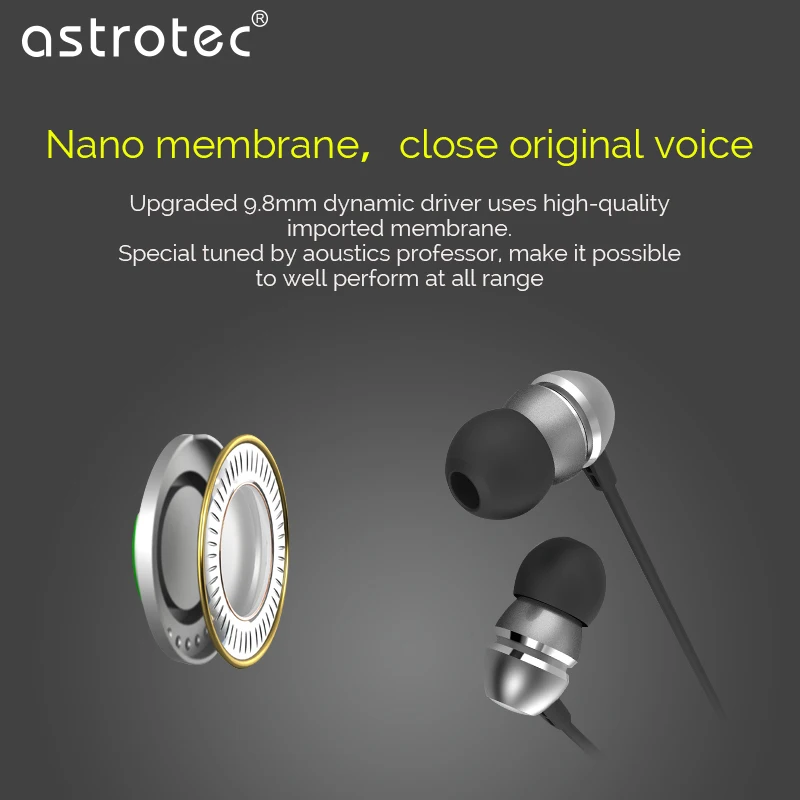 Astrotec AM700M Оригинальный стерео наушники с микрофоном 3 5 мм для смартфонов