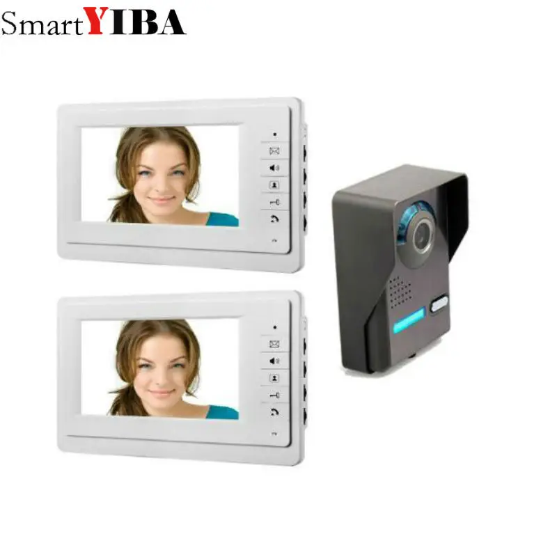 

SmartYIBA 7'' HD Wired Door Bell With Camera Video Intercom Doorbell Indoor Door Visual Phone System Outdoor Security Monitor