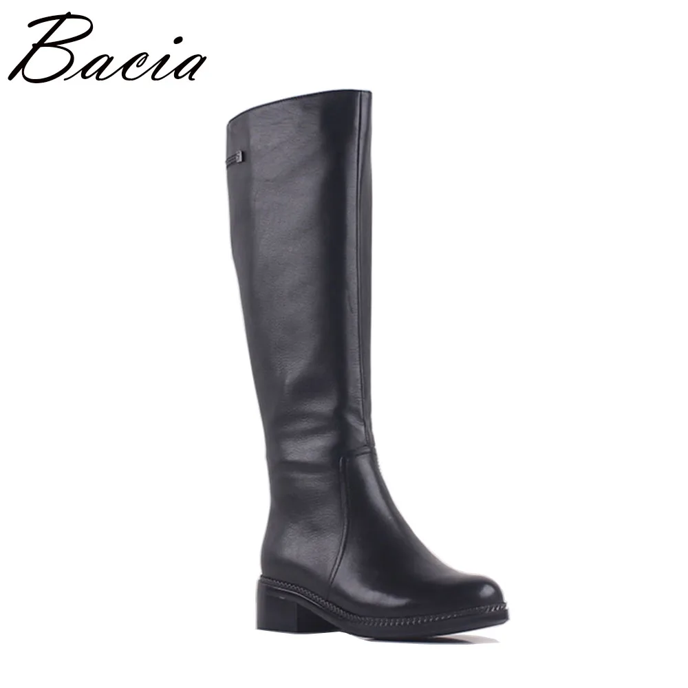 

Bacia Natural Leather Boots New Lady Fashion Woman Genuine Leisure Boots Autumn Winter Low Heel Warm Fur Shoes Size 35-41 MA014