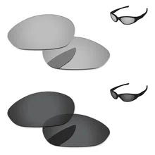 Черные и хромированные серебряные 2 пары Поляризованные Сменные линзы для минутной 2,0 солнцезащитные очки в оправе UVA и UVB Защита