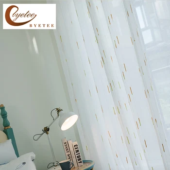 

{byetee} Tulle Sheer Kitchen Organza Luxury Voile Curtains Fabrics Doors For Living Room Window Bedroom Curtain Yarn Drapes