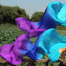 1,8 м Фанаты для танцев красочная вуаль ручная работа для болельщиков живота народное искусство для танцевальной сцены правая левая рука Бирюзовый синий фиолетовый