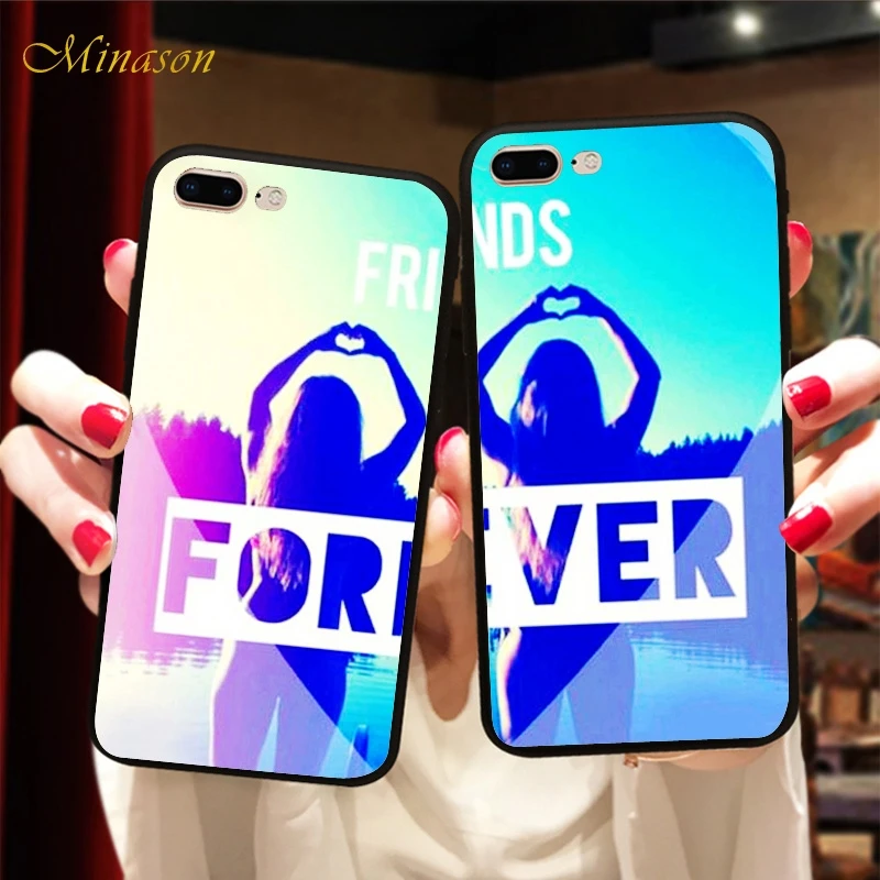 Чехол Minason Best Friends Forever BFF для iPhone X 8 11 Pro 5 5S XR XS Max 6 6S 7 Plus | Мобильные телефоны и