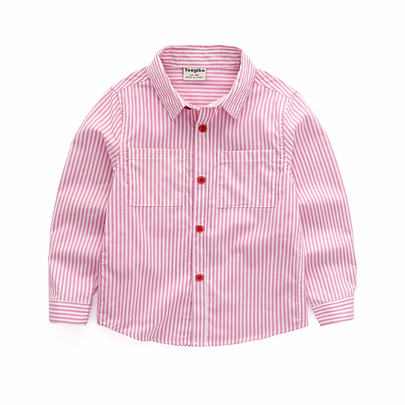 

Dollplus Children Shirts Fashion Kids Boys Tops Long Sleeve Clothes Shirt Pink Striped Cute Baby Clothing Boys Shirts 3-8years
