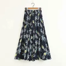 Горячая Распродажа, хлопковые юбки с принтом, женские юбки Csb40 с принтом-1898, европейские и американские юбки с ананасом