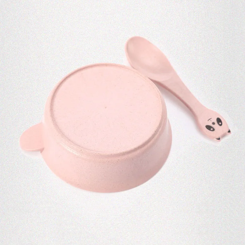 2 Pcs/Set Baby Feeding Food Tableware Panda Wheat Kid Dishes Eco-Friendly Children Training Dinnerware Plate Bowl Spoon BB5088 2 Pcs/Set Baby Feeding Food Tableware Panda Wheat Kid Dishes Eco-Friendly Children Training Dinnerware Plate Bowl Spoon BB5088