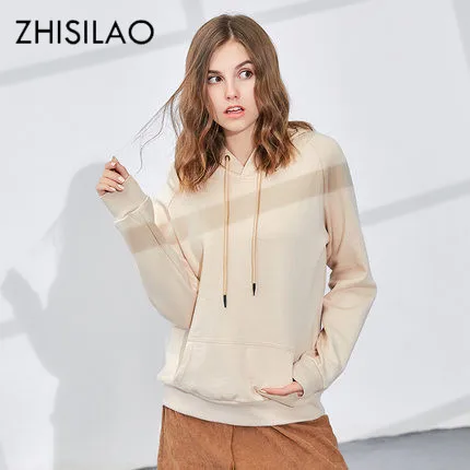 ZHISILAO Woman Pullover Hoodie Harajuku Women Sweatershirt Hoodie Oversize Feminino Winter Solid Plus Size Pull Femme Hiver