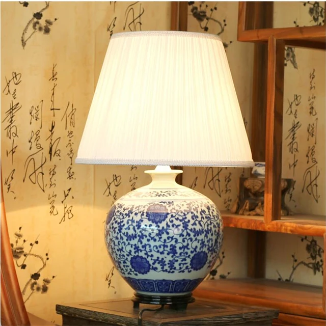 Chinese Vintage Clic White Blue Porcelain Table Lamp For Bedroom Chinese Vintage Clic White Blue Porcelain Table Lamp For Bedroom Ceramic Vase New Design Home Decoration