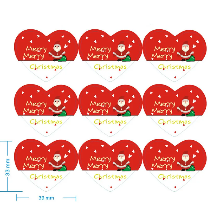 10 Sheets Merry Christmas Label Sticker DIY Self-adhesive Decoration Gift Sticker Christmas Gifts Label Xmas Party Decor