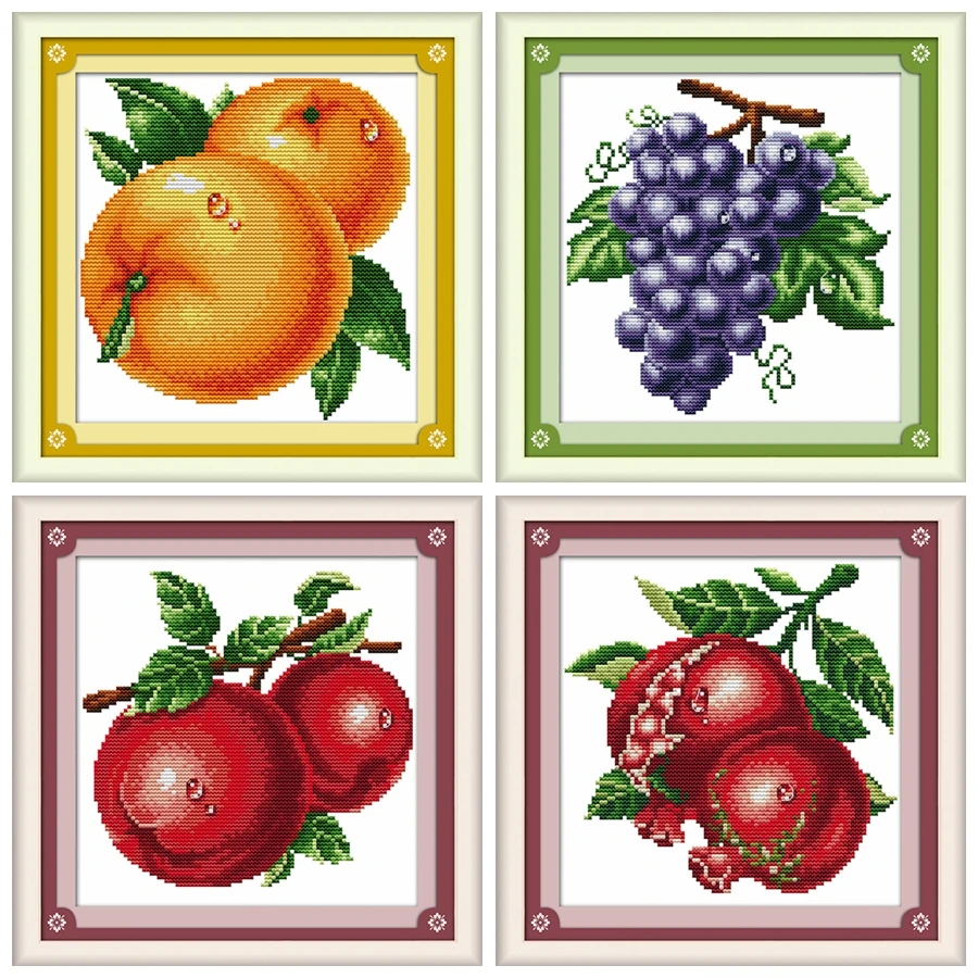 

Water-drop oranges fruit cross stitch kit fruit still count print DMC color 14ct 11ct embroidery DIY handmade needlework