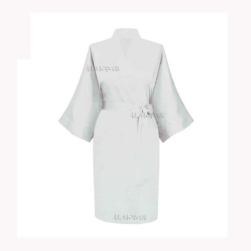 Новый однотонный Атлас средней длины халат женская одежда платья кимоно Шелковый Атласный халат ночная рубашка для женщин для свадьбы
