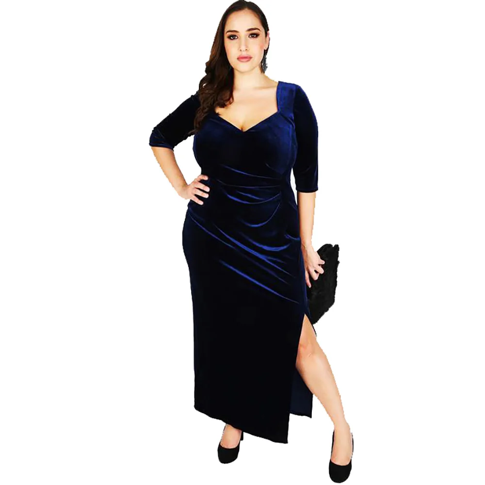 

Plus Size Square Collar Party Velvet Long Dress Women Casual Elegant Velour Midi Dress Sexy Vintage Evening Big Size Dress 6XL