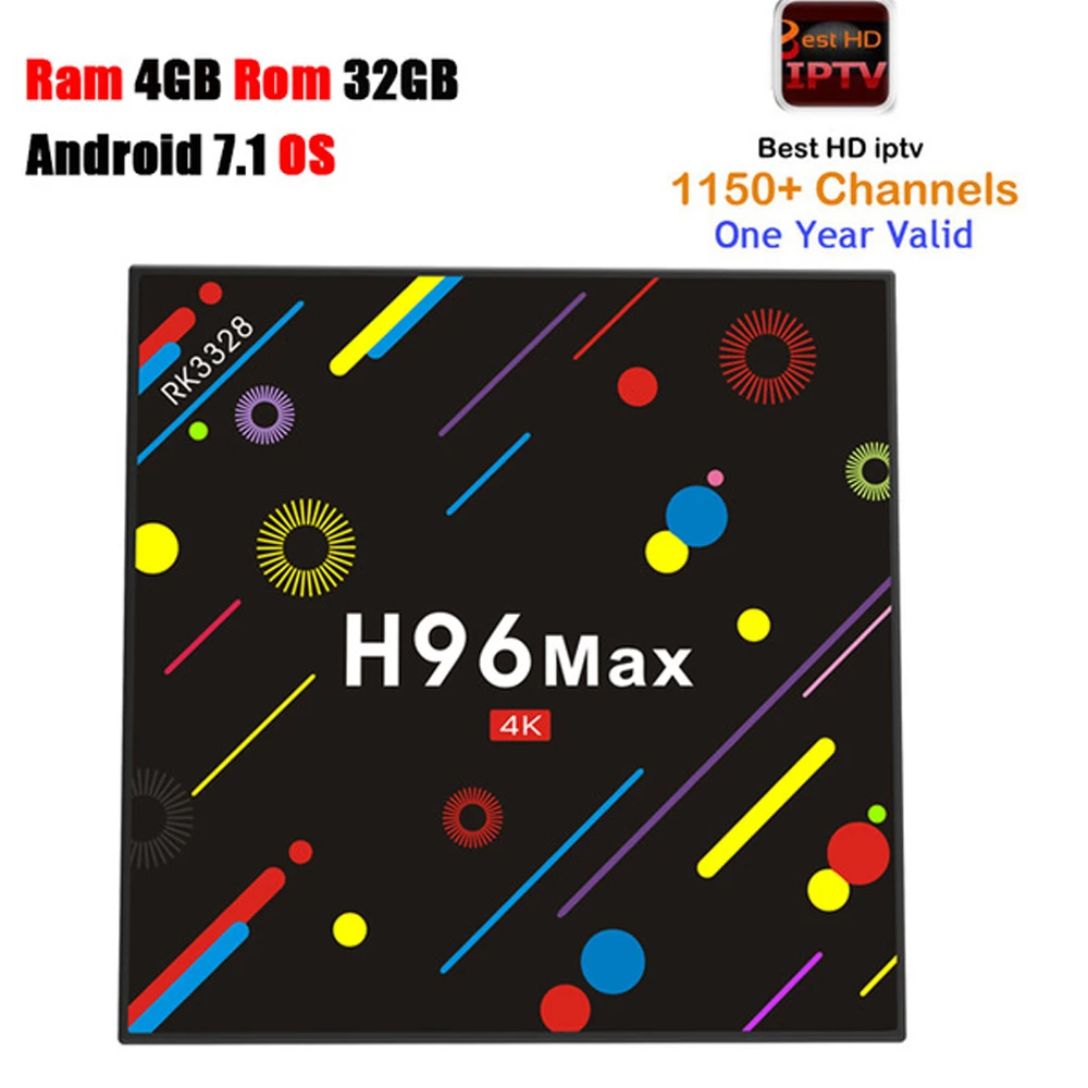 

1 Year Valid HD European Africa 2000+ Channels Android TV Box H96 MAX H2 Android 7.1 OS RK3328 4GB 32GB ROM 4k Set-top Box