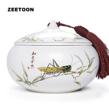 

Vintage Tea Caddy Ceramic Kung Fu Tea Set Porcelain Seal Canister Jar Vintage Home Decor Seal Storage Tank Home Decor Gift Box