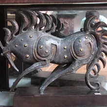 Песня voge gem S0672 Китайская Мебель и Украшения Бронза Медь Аннотация Лошадь Бог Искусства Скульптуры