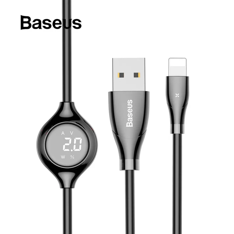 

Baseus Big Eye Digital Display USB Cable for iPhone 8 Plus Charger Cable with Magnetic Sheet for iPhone xs max Charging Cable