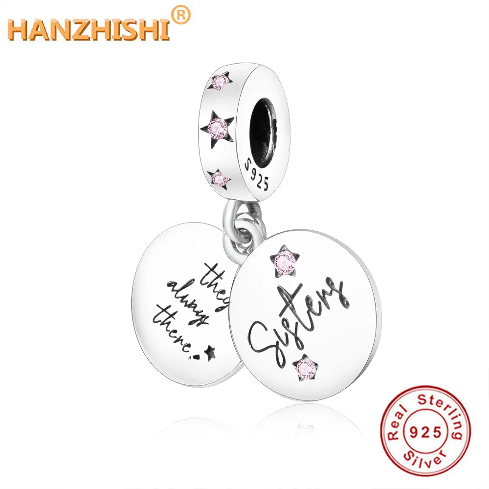 Fit браслет Pandora стерлингового серебра 925 Forever Sisters Красивая подвеска из бисера для женщин ожерелье подвеска «сделай сам» ювелирные изделия