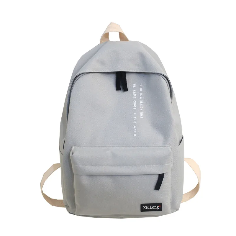 New Fashion Women Nylon Backpack Schoolbags School Backpack for Girl Teenagers Boys Children Travel Bags Rucksack Mochilas - Цвет: gray