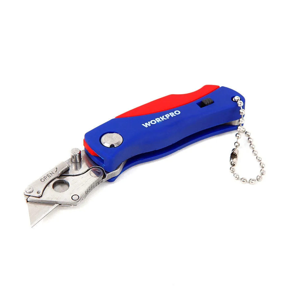 WORKPRO Portable Folding Knife with 55 Blades Pocket Knife Key Chain Knife Mini Camping Key Ring Knife Tool Free Shipping