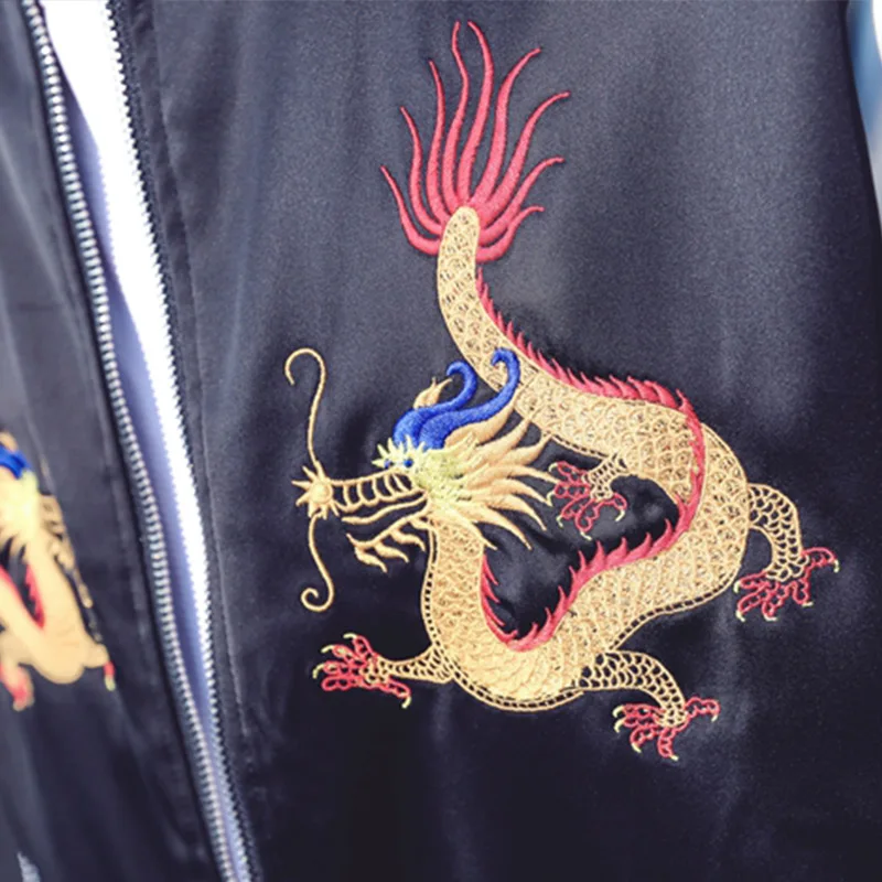 Мужская куртка с вышивкой в стиле хип-хоп, пальто, спортивный костюм с длинным рукавом, мужские куртки с драконом, пальто, летняя уличная одежда для полетов