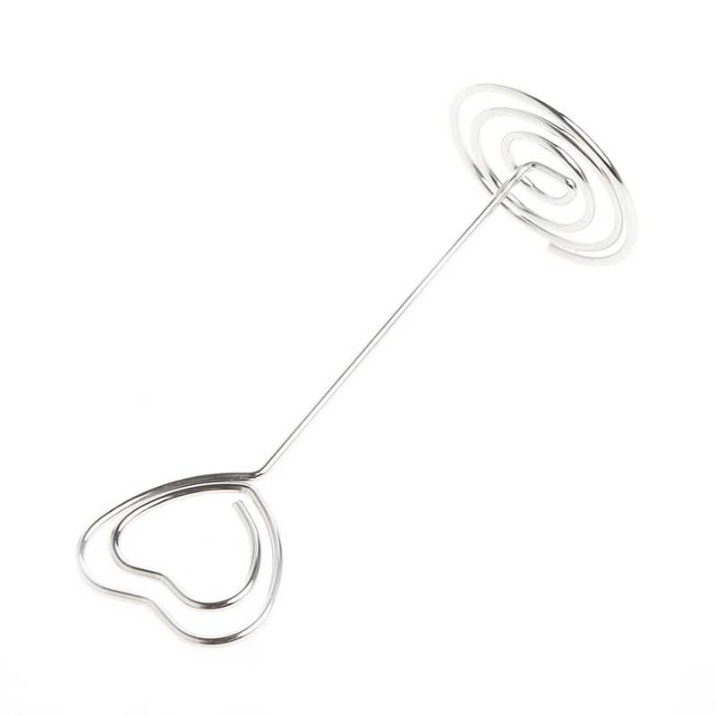 10Pcs Place Card Holder Heart Shape Clips Wedding Place Card Holder Table Photo Memo Number Name Clips Base Home Decor