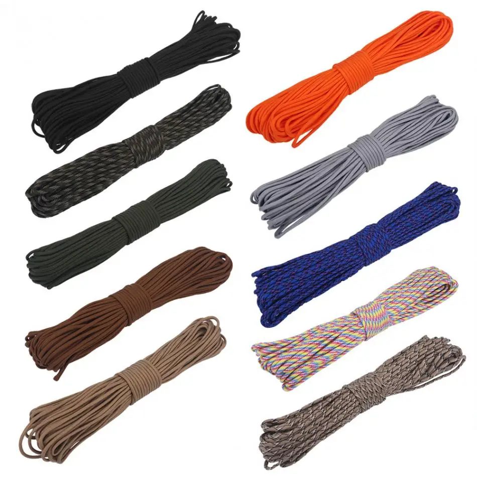 

31 Meters Paracord 550 Parachute Cord Lanyard Rope Type 9 Strand Cores Climbing Camping Tents Rope survival equipment accessory