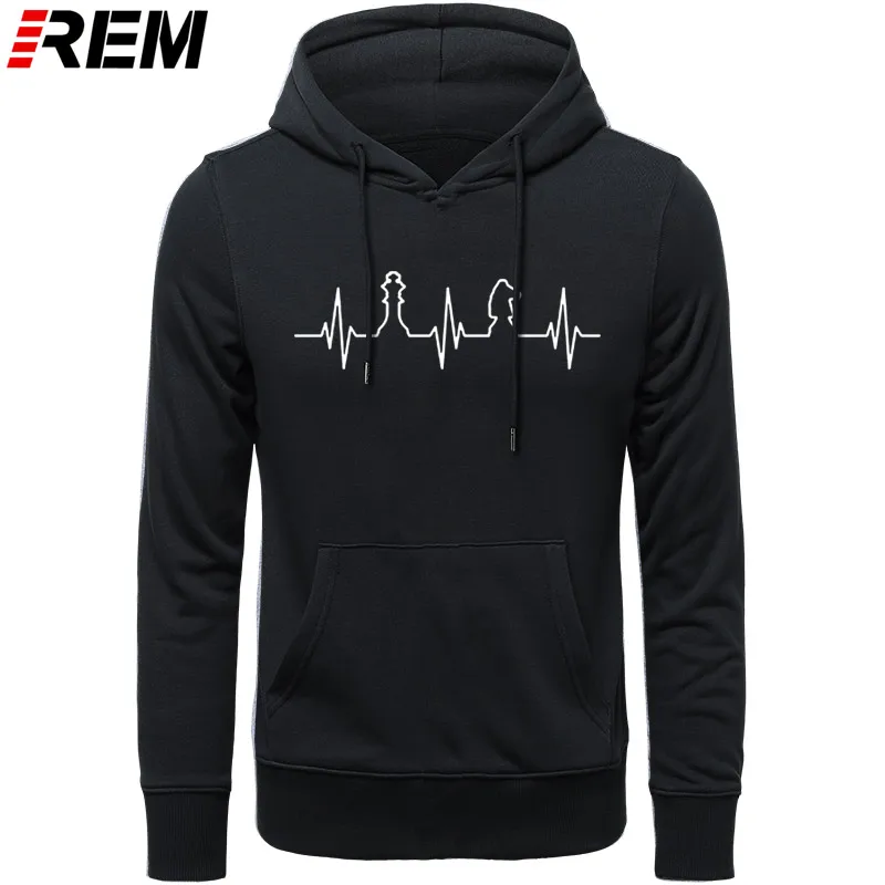 Худи rem Heartbeat of Chess Man с длинным рукавом для мужчин, крутая любовь, шахматы, мужские кофты с капюшоном, толстовки