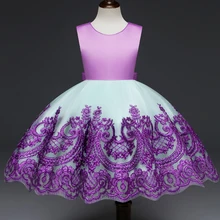 Нарядные платья для детей; одежда для маленьких девочек на день рождения; Новинка; Платье До Колена Для малышей; детская одежда принцессы с цветочным рисунком для торжеств