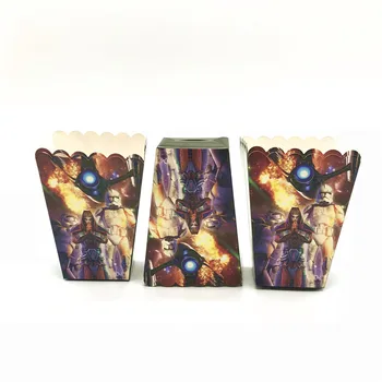 

14*9*6cm Star Wars Theme Popcorn Boxes Disposable Tableware Popcorn Box Candy Box Kids Boy Girl Birthday Party Supplies 6Pcs