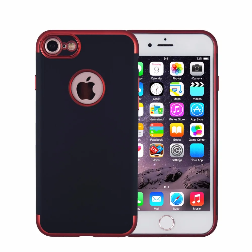 

Facever Metallic Chrome Phone Case For iPhone 8 8 Plus Matte Chrome Bumper Soft Silicone Anti-fingerprint Protective Cover