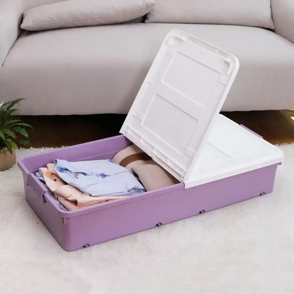 1x Large Under Bed Plastic Storage Box Wheeled With Lids Shoes Under Bed Plastic Storage Box Wheeled