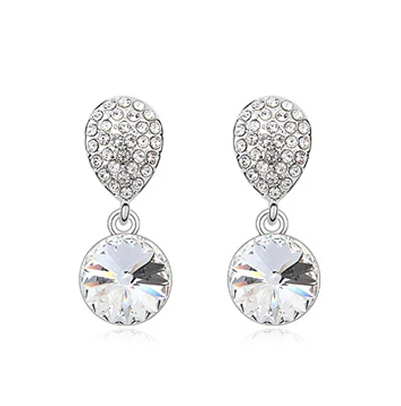 

Top Selling Accessory Earrings For Women Wedding Round Big Gems Stone Sparkling Butterfly Dangle Earrings Crystal Party