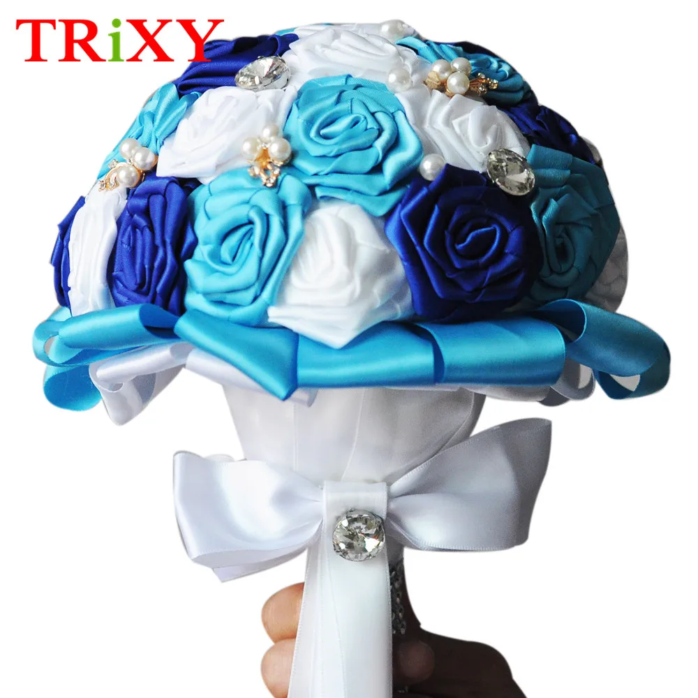 TRiXY A2-BL женские очаровательные свадебные аксессуары ручной работы Цветы Свадебные букеты Искусственные Свадебные цветы букет