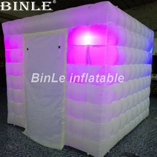 Дешевая Портативная мини светодиодная кубическая надувная пататка надувная фотобудка палатка цена для Свадебные торжества