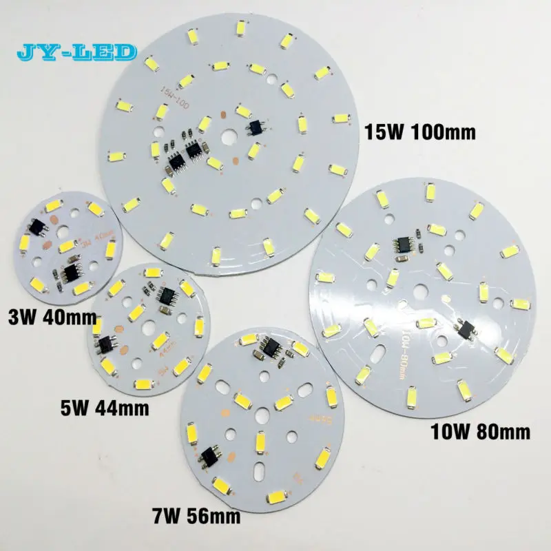 15 Вт LED PCB 100 мм Диаметр SMD 5730 диммируемая Панель AC 220 В непосредственно