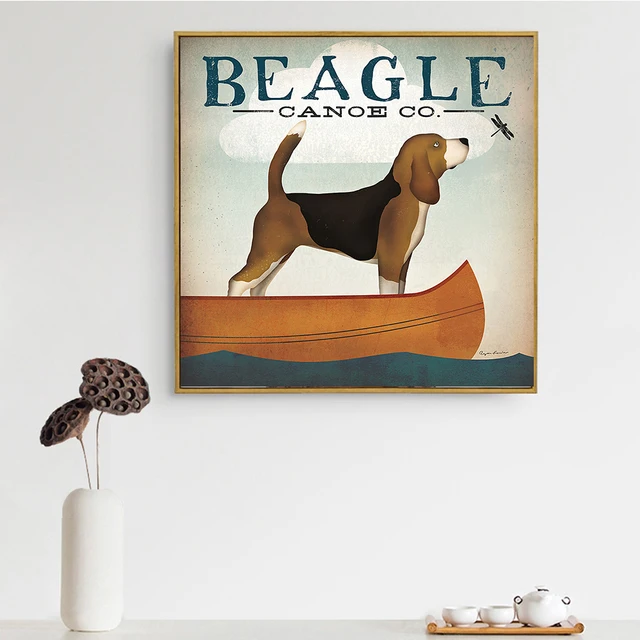 Canvas Wall Art Retro Dogs Animals Painting Vintage Posters and Prints