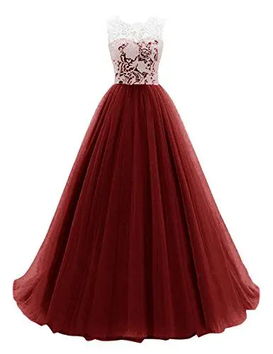 Burgundy Blush Pink Grape Red Long Lace 
